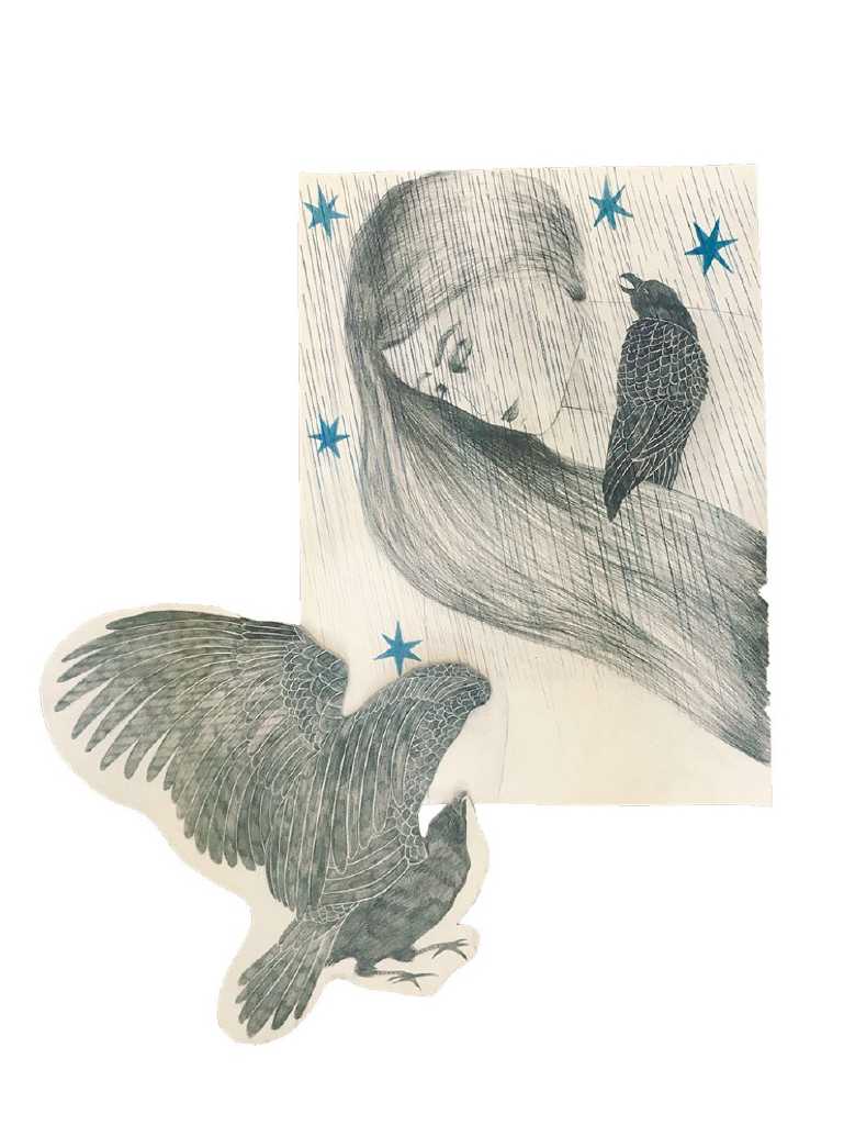 Alexia Marouli, Nesting, Pencil and colour pencils on paper, 45x70 cm. (size varies), 2020