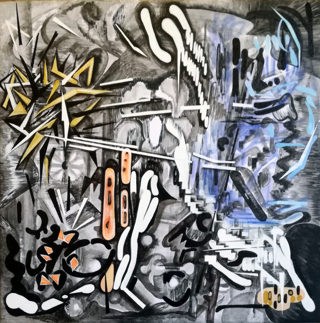 Vana Fertaki, Space, Varnish and oil on canvas, 40x40 cm, 2020