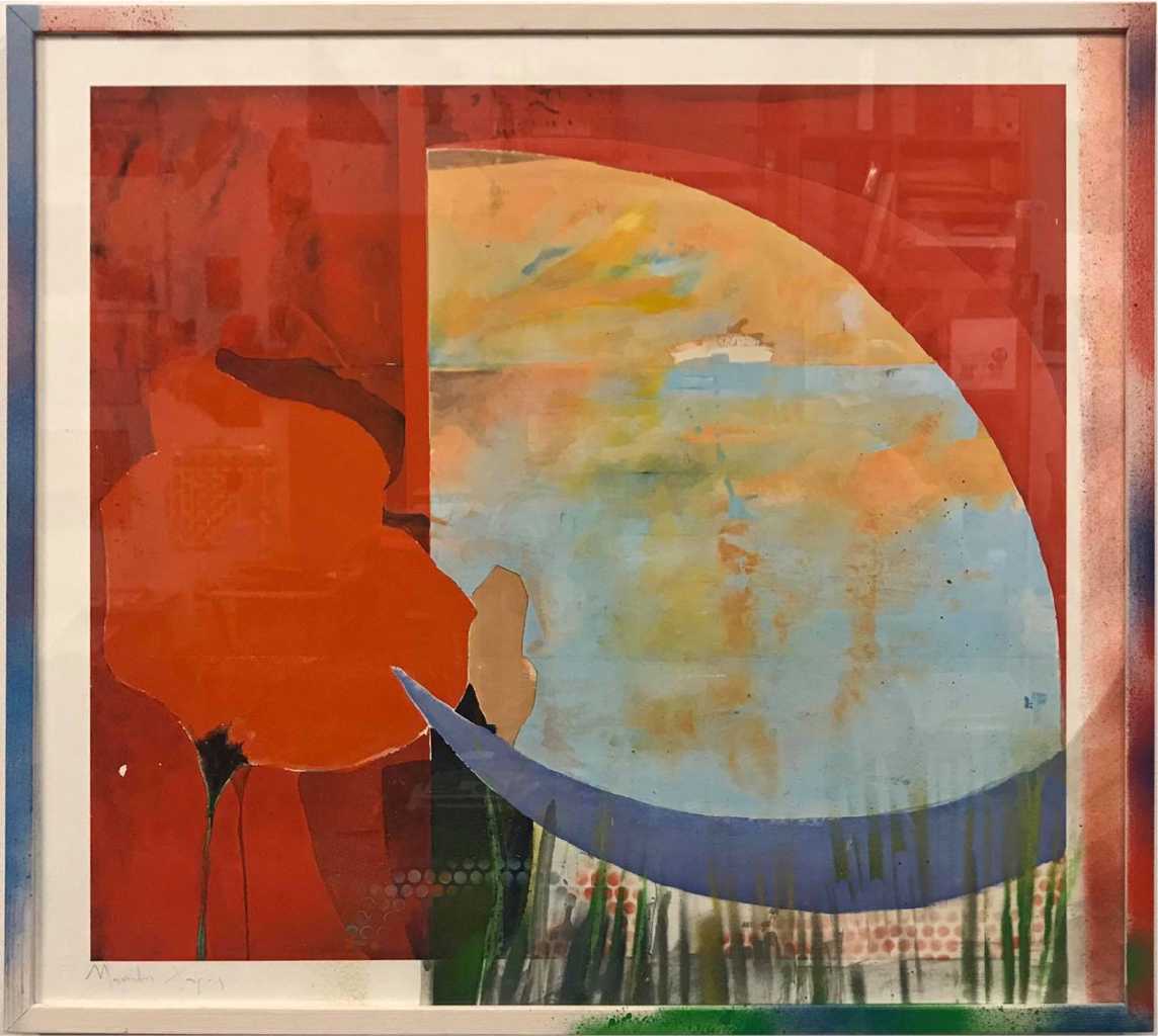 Manolis Charos, En PLO, Acrylics and ink on printed paper, framed (unique piece), 65x55 cm