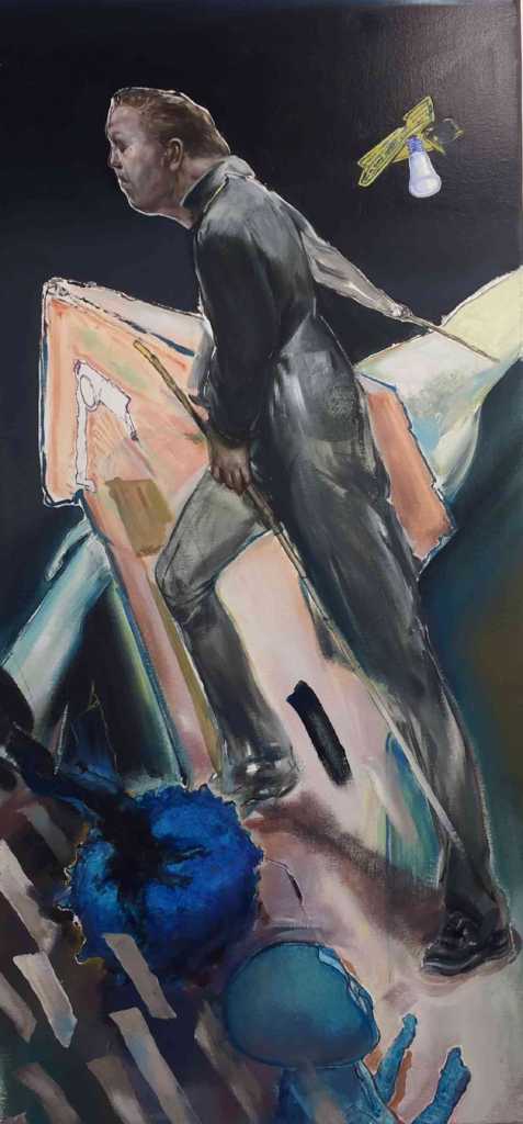 Tassos Missouras, In the middle of nowhere, 46 x 96 cm, acrylic and oil on canvas, 2019