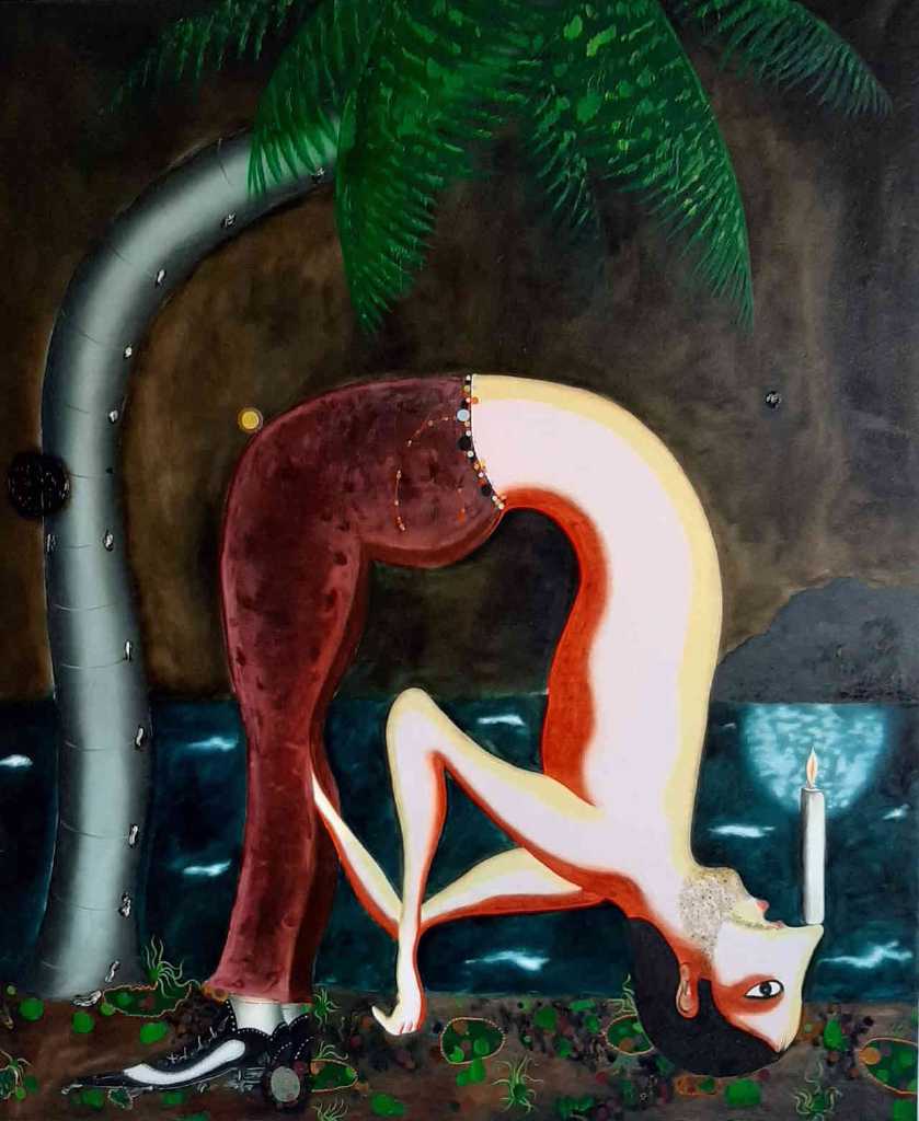 Vangelis Pliarides, You Are Alone, 120 x 100 cm, oil on canvas, 2016