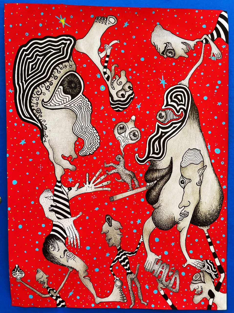Halid Chrisinas Elaggan, Smoking Killed The Gorilla, collage - mixed media on paper, 42.5 x 32 cm, 2022