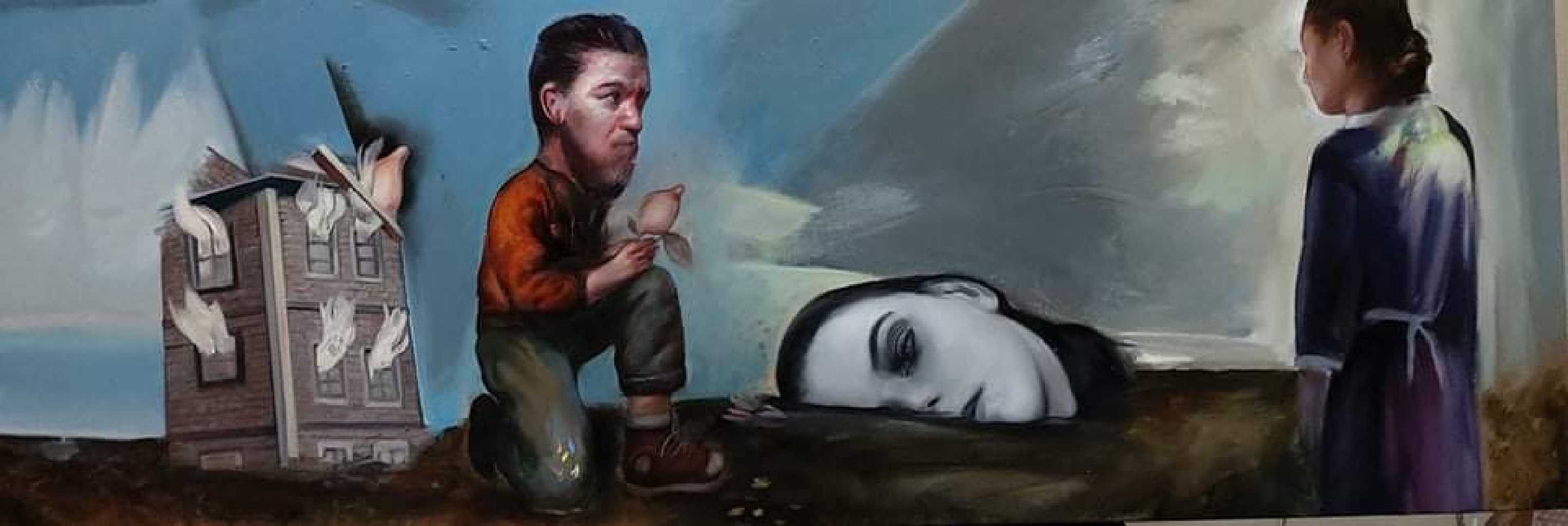 Theophilos Katsipanos, The Plain, oil on canvas, 45 x 140 cm, 2021