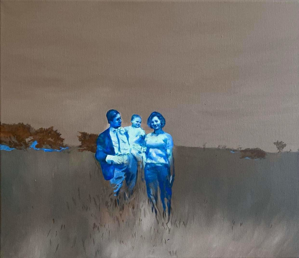 Rania Rangkou, Sunday, acrylics on canvas, 60 x 70 cm, 2021