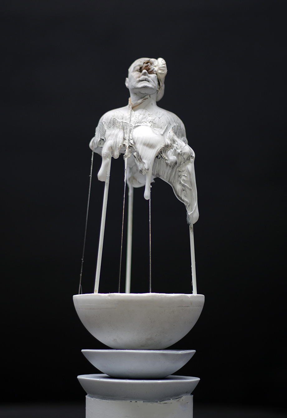 Aggelos Antonopoulos, Untitled sculpture, mixed media, 117 x 26 x 10 cm 2020