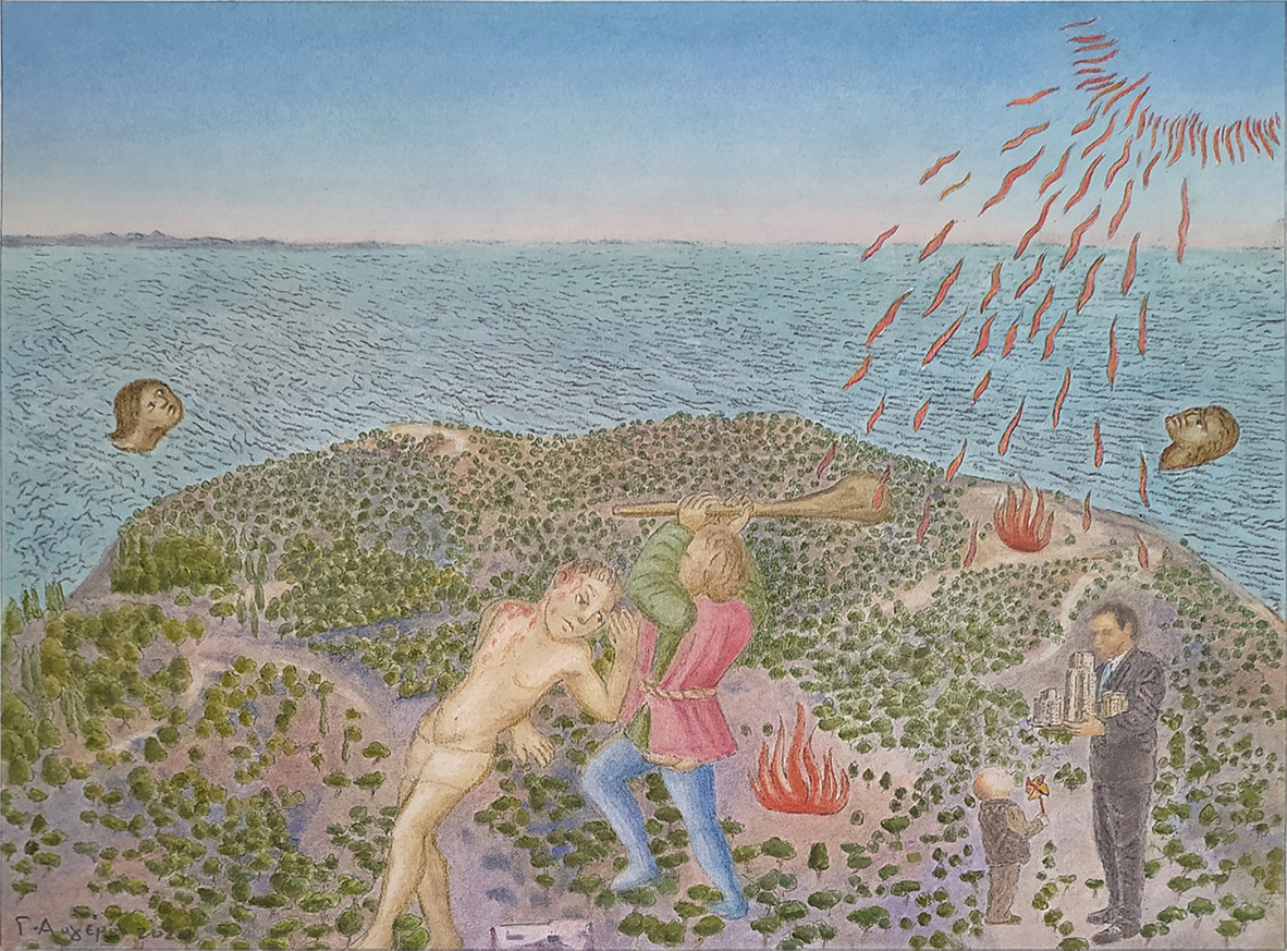 Yiorgos Avgeros, Le Livre de la v.N.S. V, painting pigments on paper, 40 x 28,5 cm, 2020