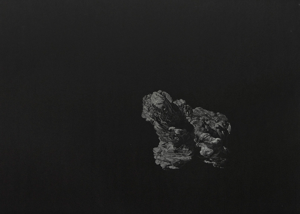 Pantelis Chandris, A Very Small World, white carbon on black palladium, 45 x 63 cm, 2012