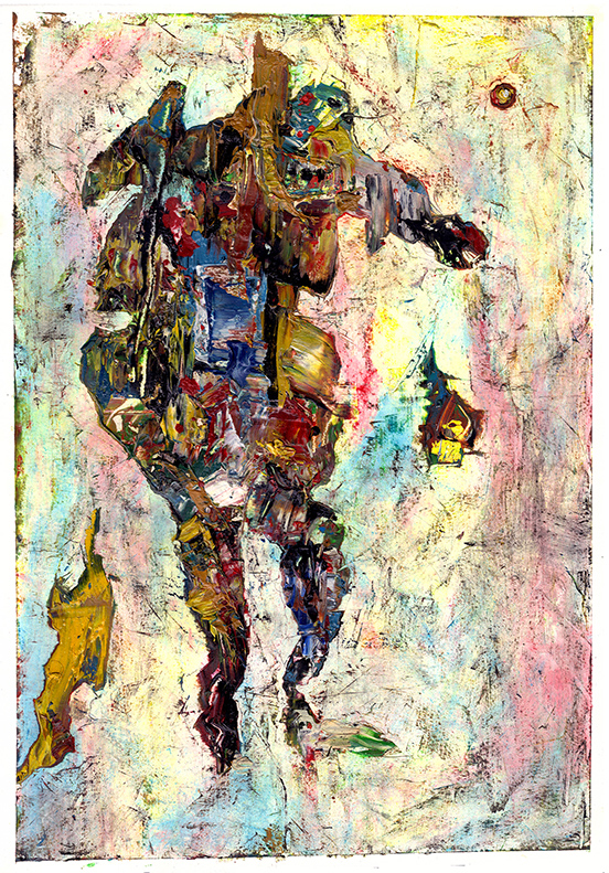 Dimitris Kokkoris, Άσκηση τυχαίου ΙΙΙ, oil on paper, 40 x 30 cm, 2020