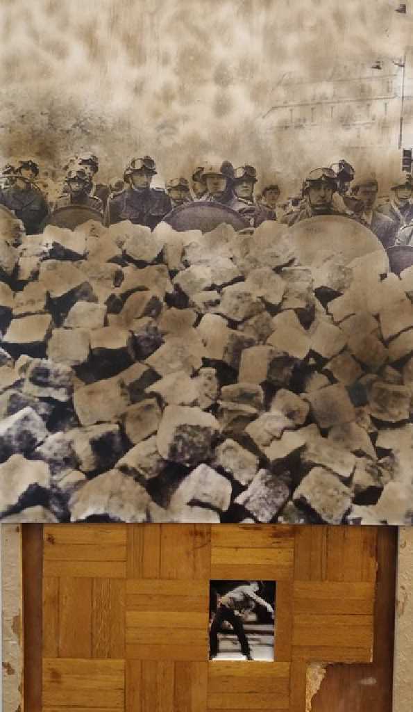 Sous le paveés de parquet, mixed media, 110x60x4, 2019-20
