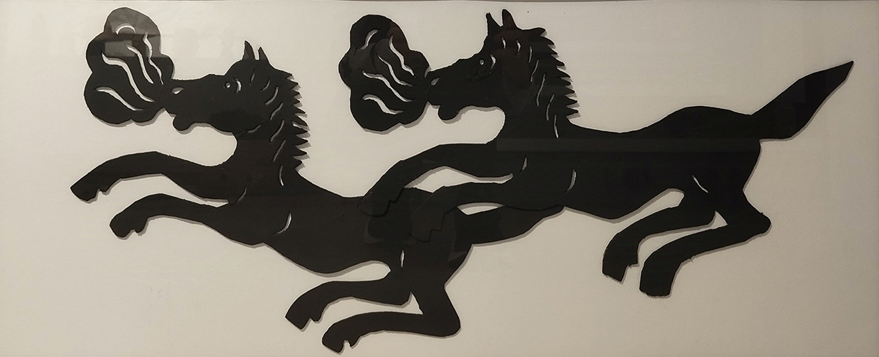 Eugenios Spatharis, Mythical Horses, carved cardboard, 1975