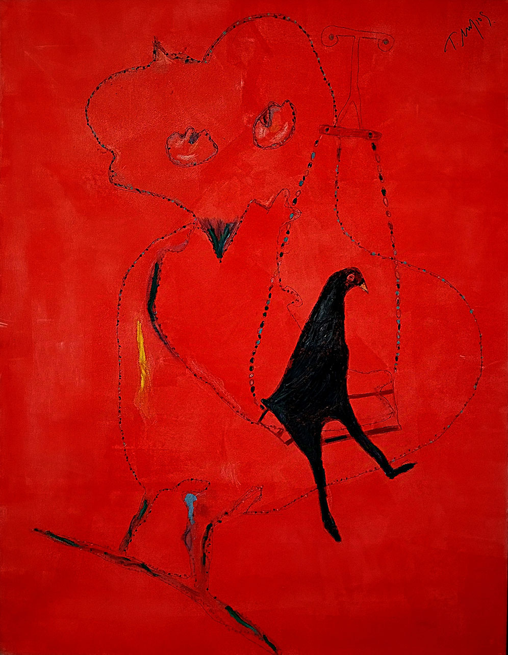 Giorgos Milios, Swing, acrylics on cloth, 130 x 98 cm, 2010