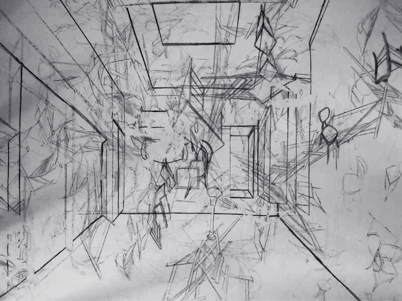 Christos Dimitriadis, Obsession II, charcoal on Fabriano paper, 79 x 104 cm
