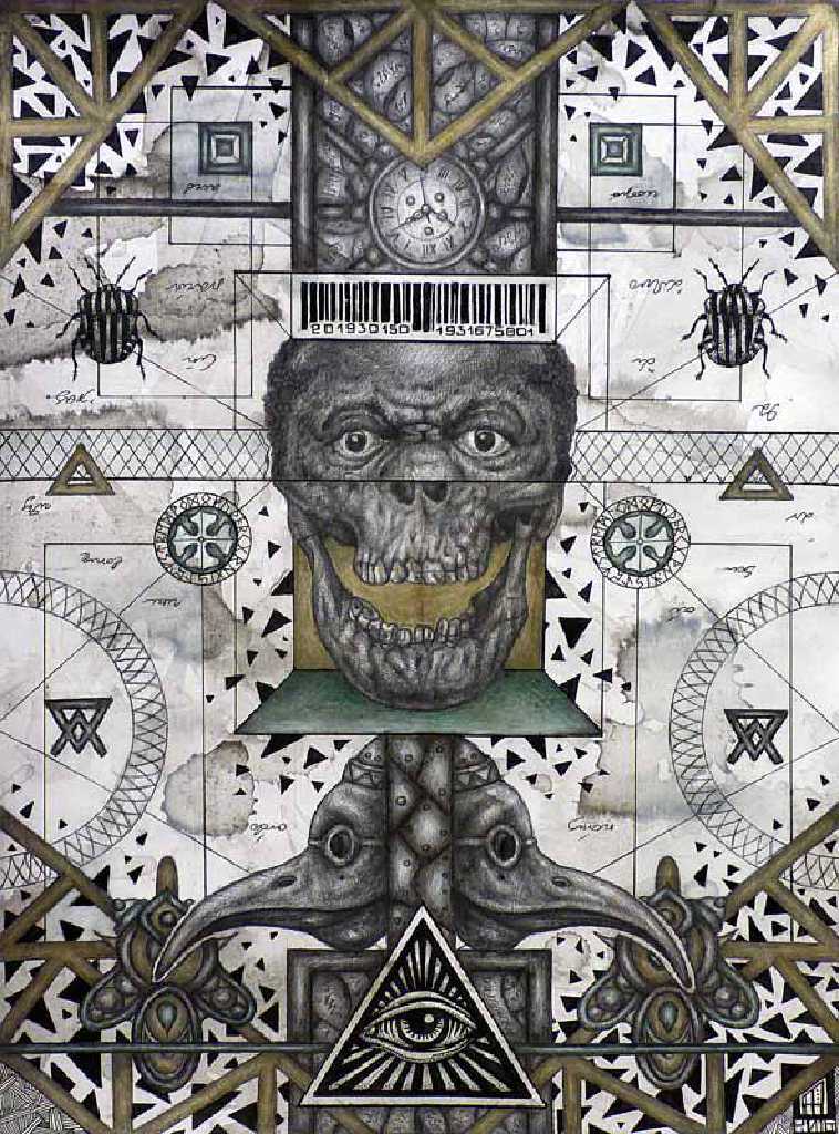 Marios Fournaris, Untitled, ink, colored pencils, pencil on paper, 345 x 245 cm