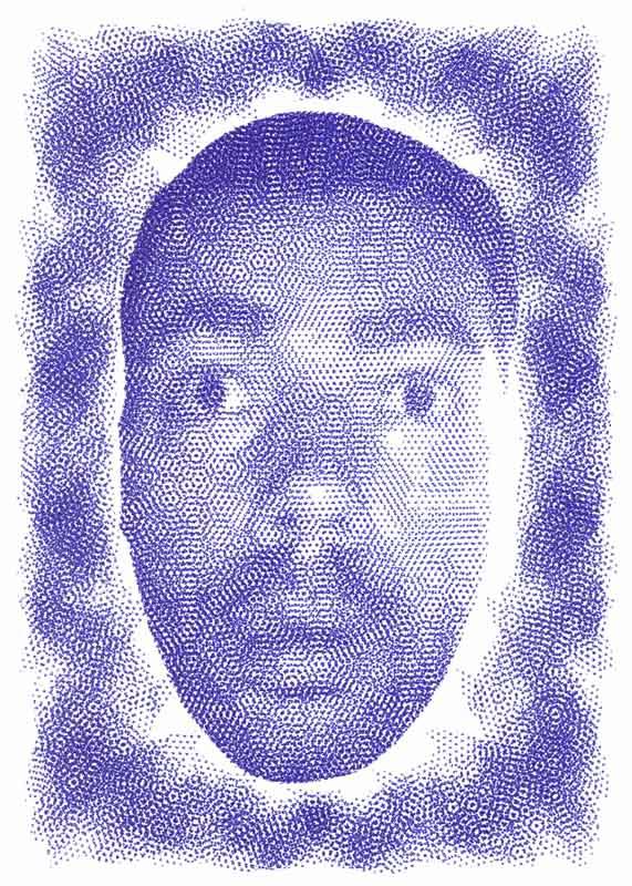Martin Donef, Selfie, ink on paper, 25 x 35 cm