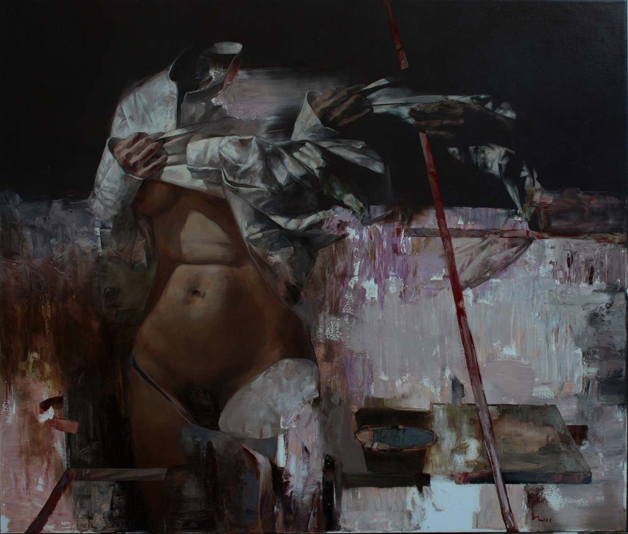 Mózes Incze, The Other Body (2018), oil on canvas, 110 x 115 cm