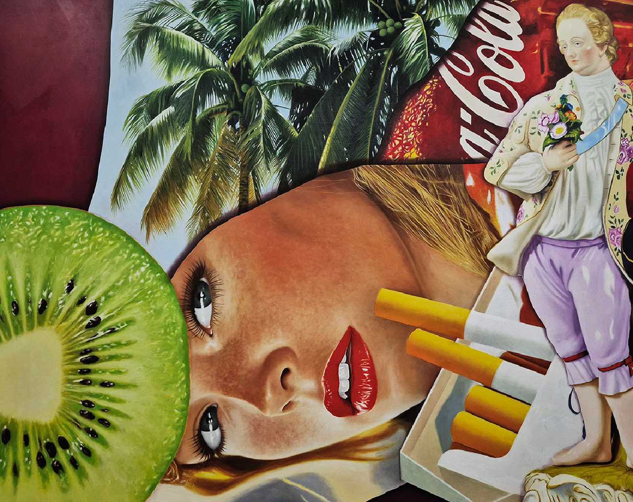 Cigarettes & Kiwi Dreams, 87 x 110 cm, oil on aluminium