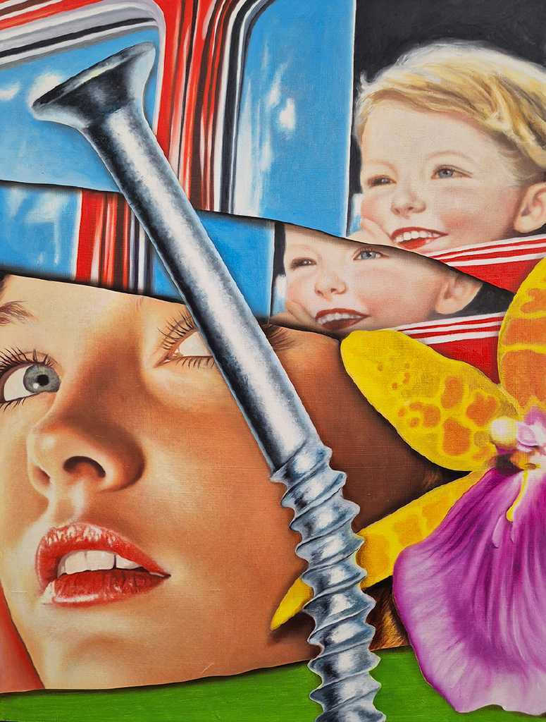 Flicker, 47 x 35 cm, oil on aluminium 2025