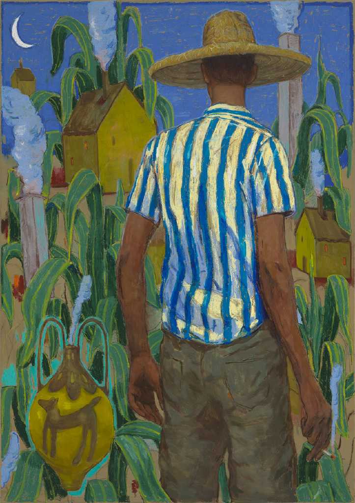 Among the Cactuses, Oil and oil pastel on canvas, 153 × 108 cm, 2025