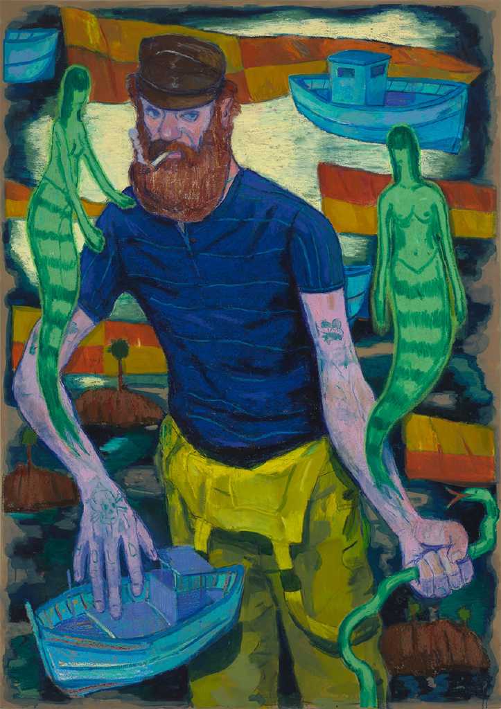 Tales from the Skin, Oil and oil pastel on canvas, 153 × 108 cm, 2025