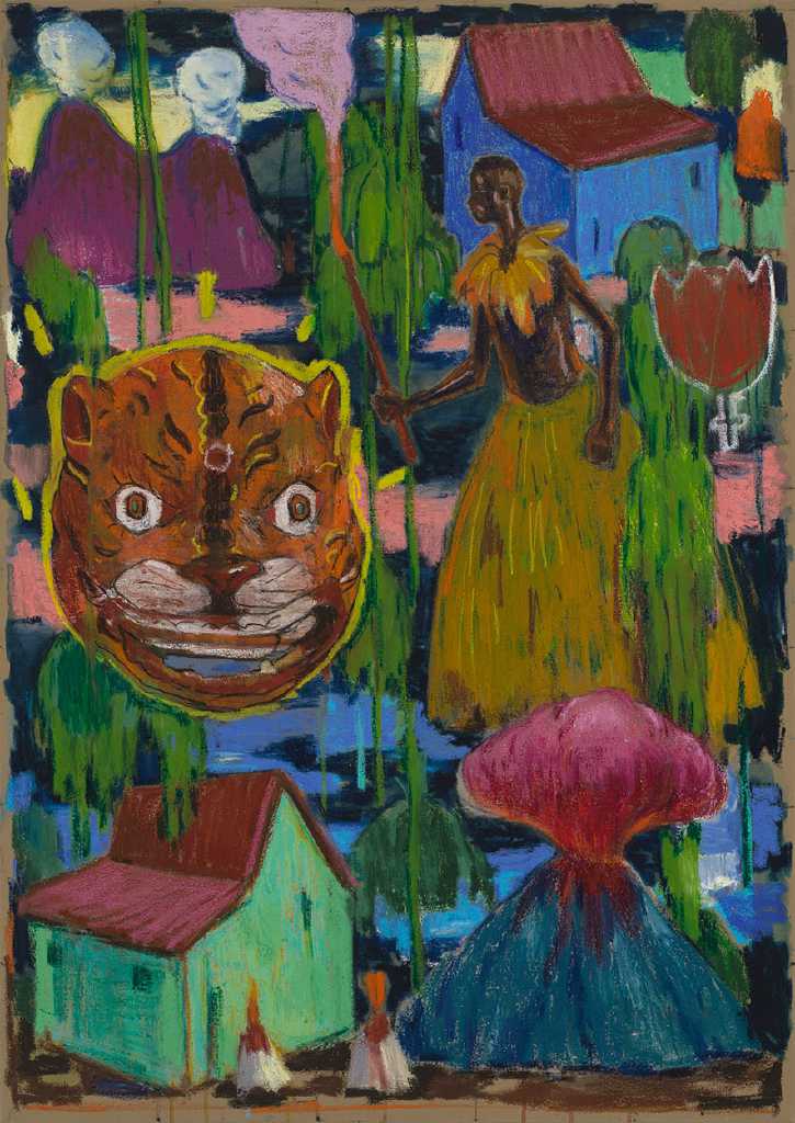 Midnight Maroon, Oil and oil pastel on canvas, 86 × 120 cm, 2025