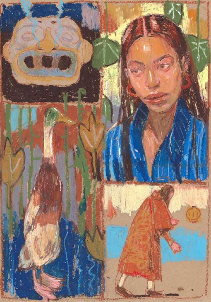 Colon, Oil pastel on paper, 30 × 42 cm, 2025