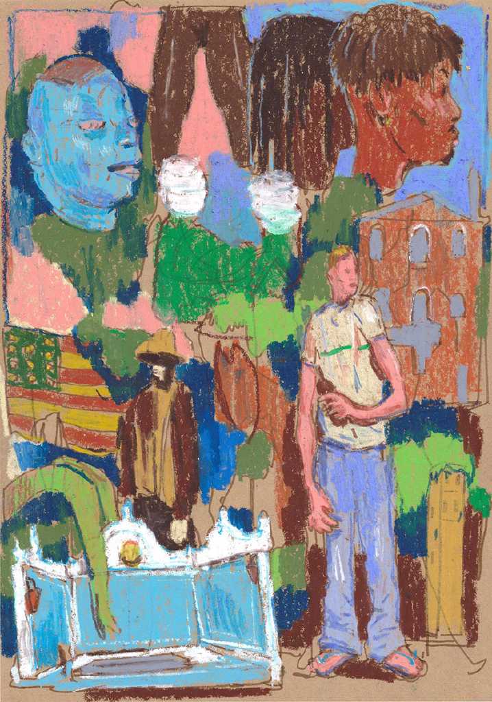 Nampula, Oil pastel on paper, 30 × 42 cm, 2025