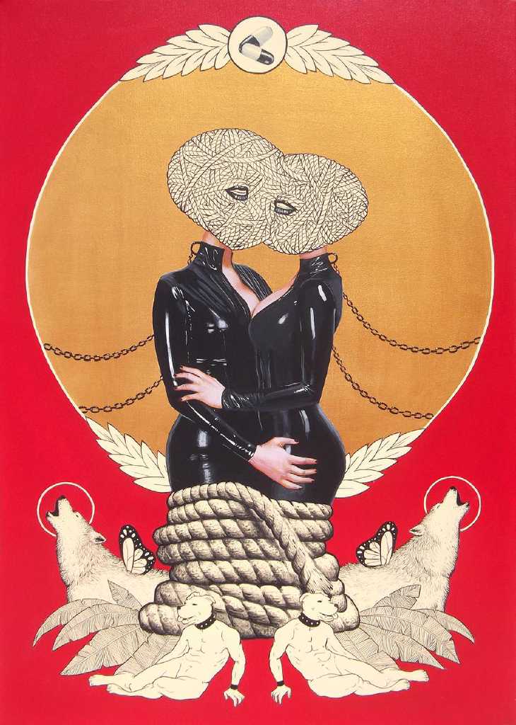 In Strict Confidence, acrylic on canvas, 70 x 100 cm
