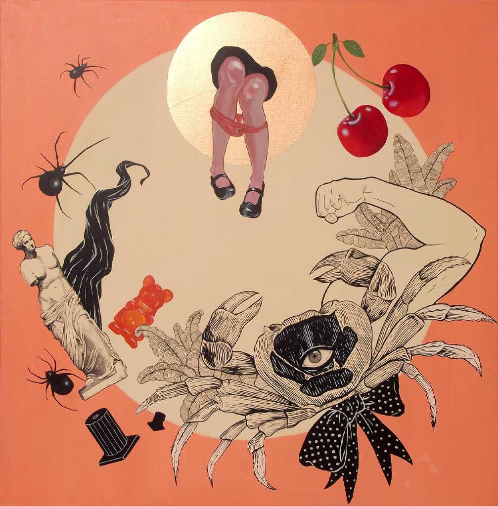 Cherry-Ppop, acrylic on canvas, 80 x 80 cm