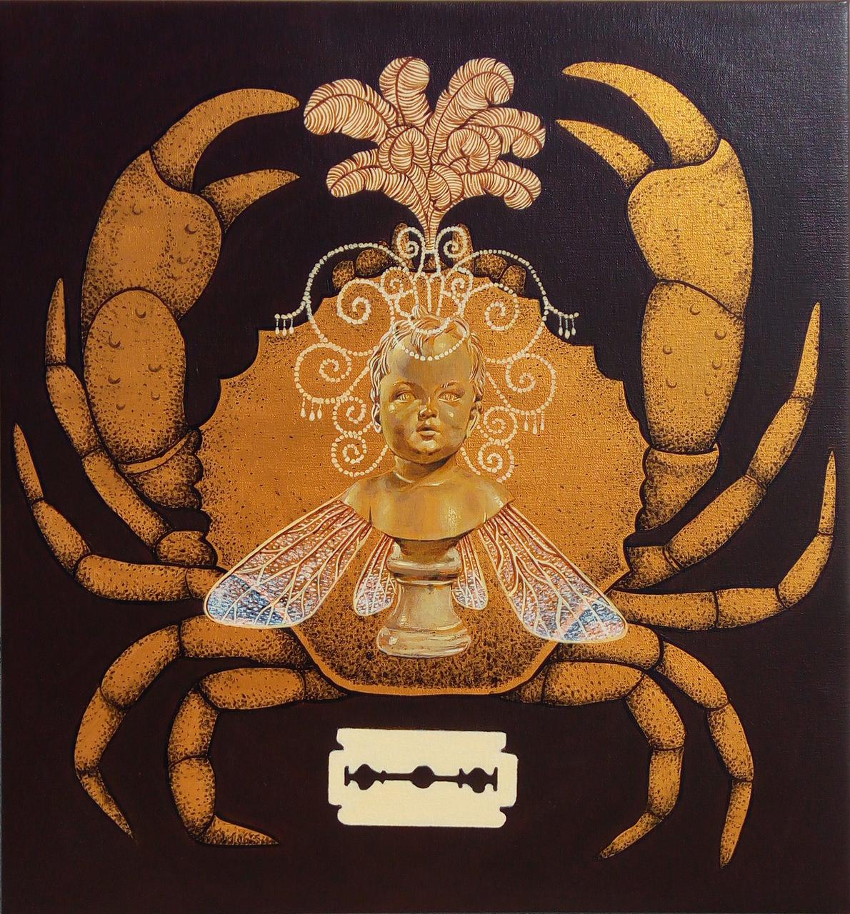 Showgirl, acrylic on canvas,55 x 51 cm