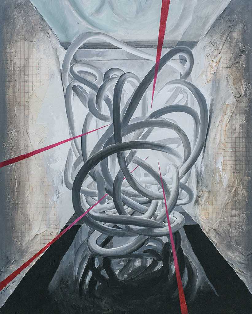 Entrapment, Acrylics on canvas, 100 x 80 cm, 2020, Athens