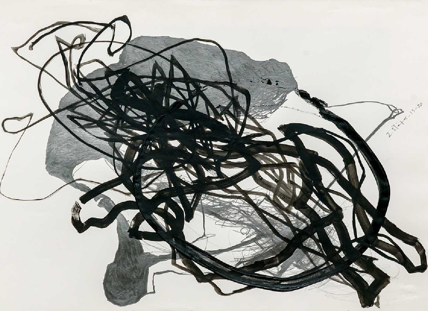 Untitled, Acrylic, pencil, pastels on paper, 30 x 48 cm, 2013-20, Athens