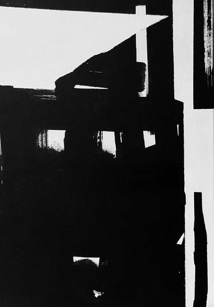 Untitled,Indian ink, plastic paint on canvas75 x 53 cm2022