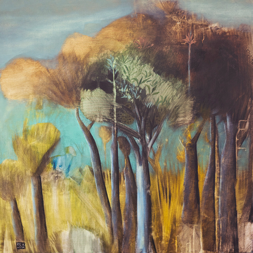 Christos Kehagioglou, Chaikou Ι - Τhe Forest, oil on canvas, 75 x 75 cm