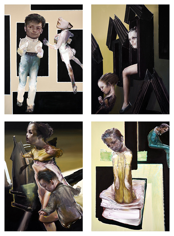 Tassos Missouras, Untitled, 2020, acrylics and oil on canvas, 70 x 50 cm (each)
