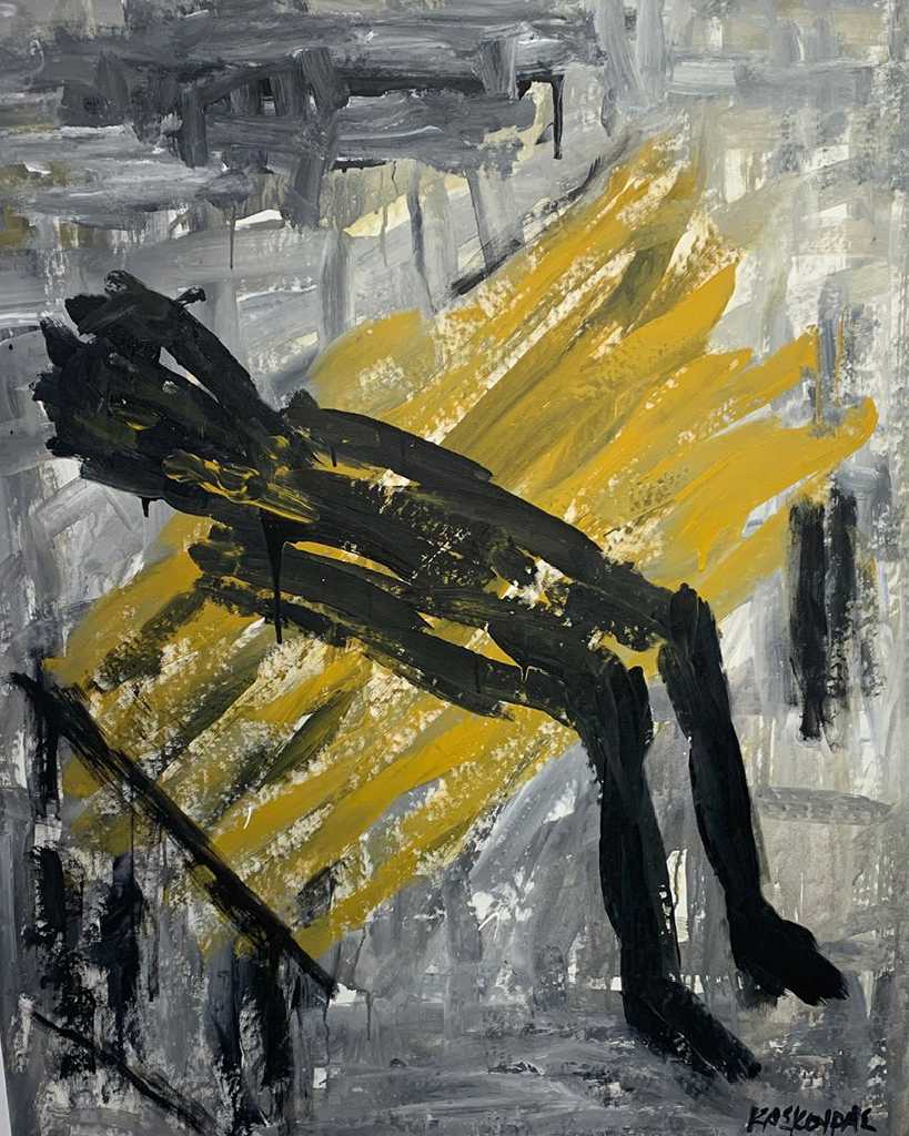 Nikos Kaskouras,Figure, Acrylic on canvas, 110 × 90 cm, 2024