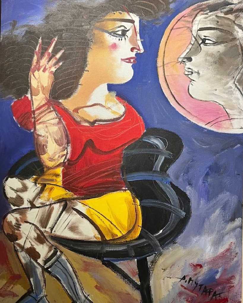 Dimitris Mytaras,Untitled, Oil on canvas, 94 × 170 cm, 1990s