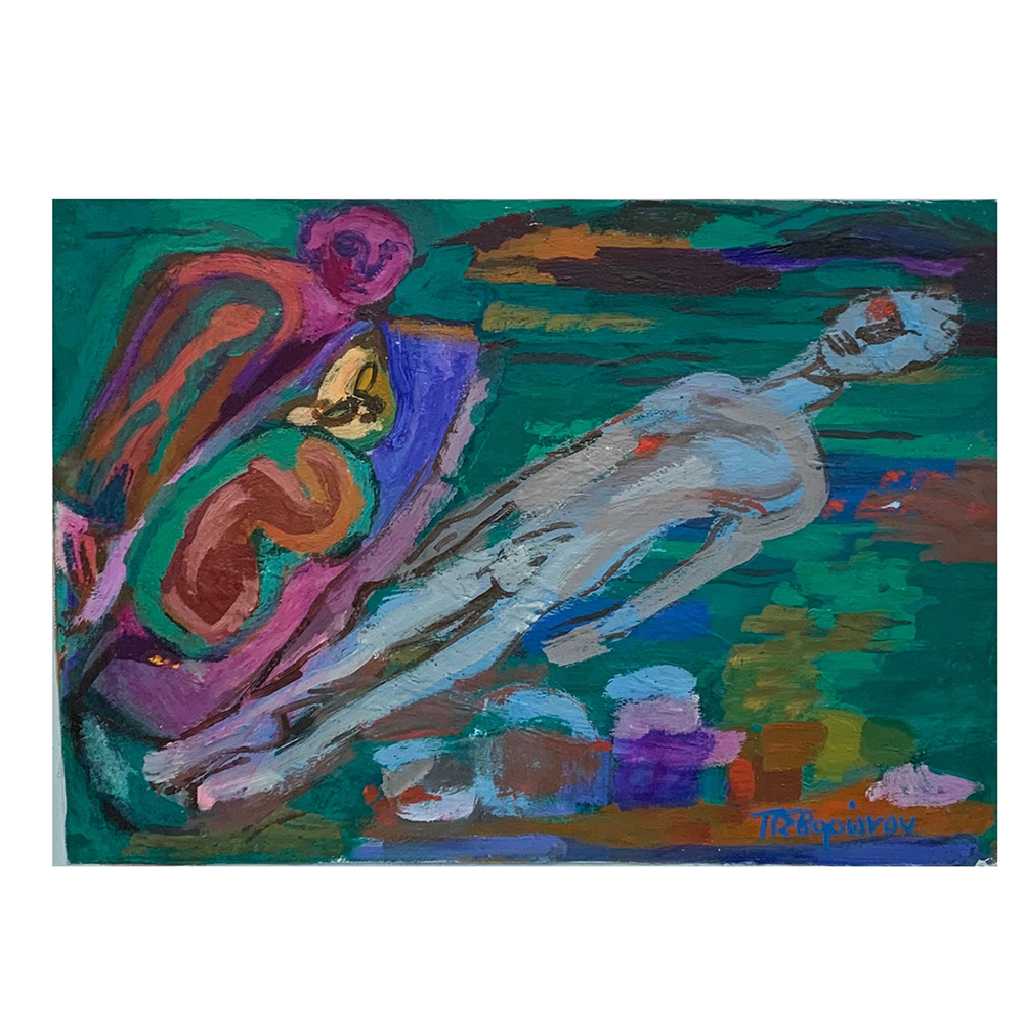 Pepi Svoronou,She Left, Oil on canvas, 50 × 65 cm, 1964
