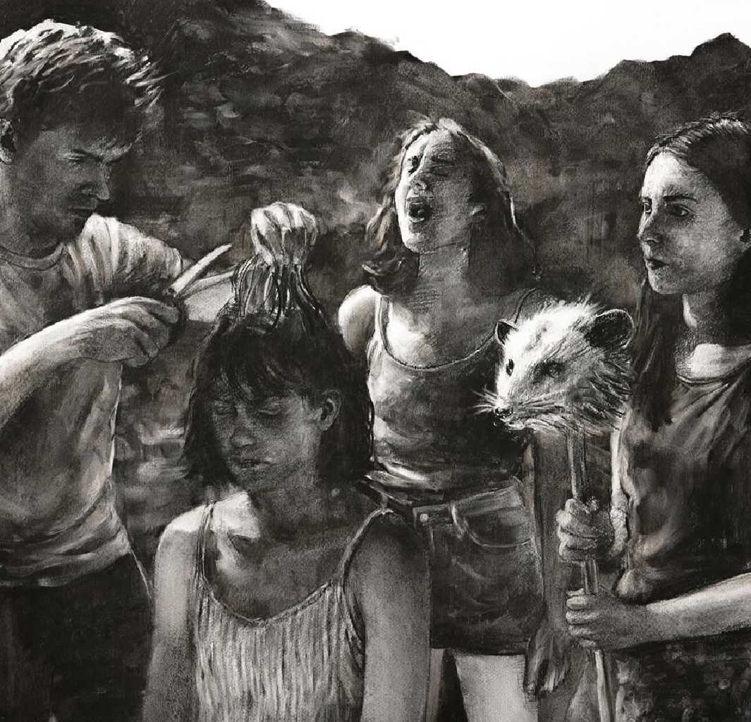 The Day We Cut Her Loose, charcoal on paper, 50 x 50 cm