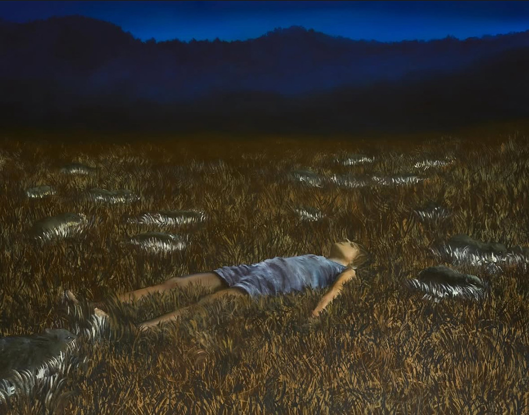 Diesel Diesel, What a Weasel, oil on canvas, 95 x 120 cm
