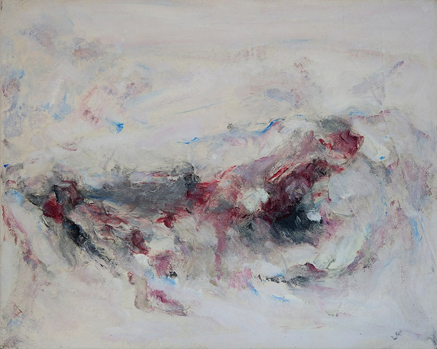Thrafia (Panagiotis Daniilopoulos), Tremor (Nebulae), wax and pigments on canvas, 40x50 cm, 2020