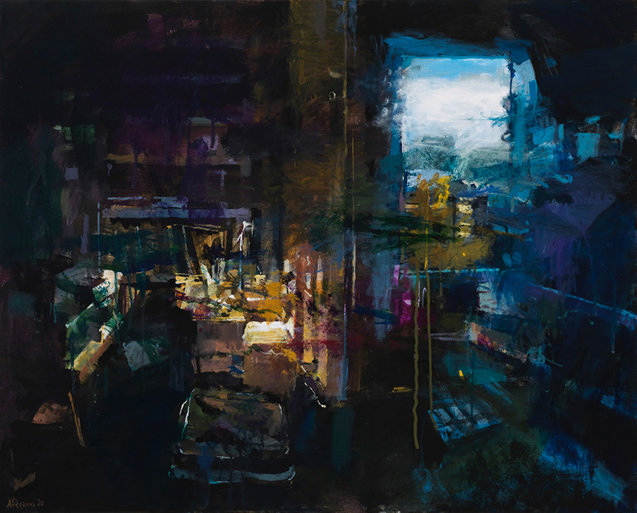 Yiannis Adamakis, Interior IΙ, acrylics on canvas, 80X100 cm, 2020