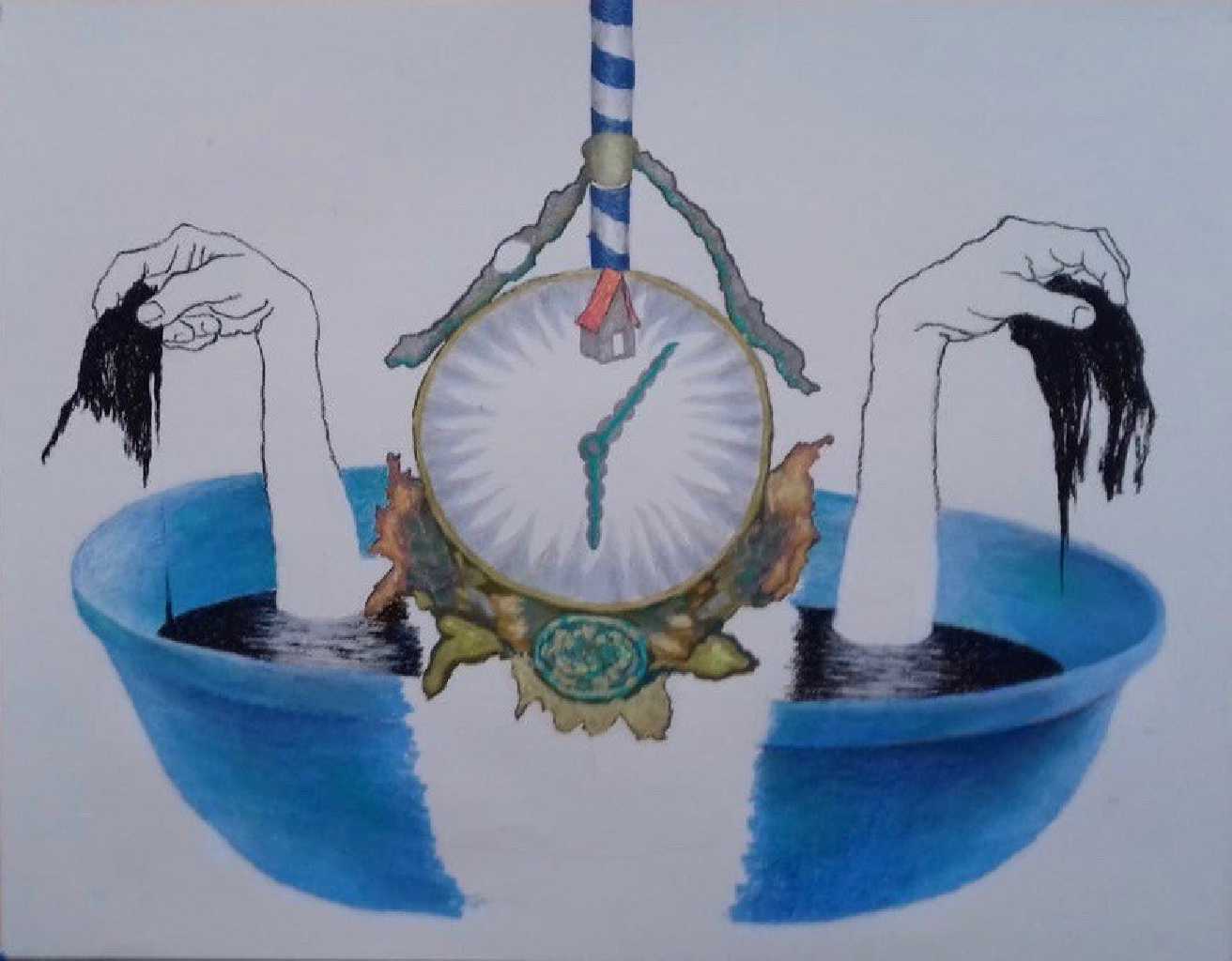 Untitled, Oil pastel on paper, 21 x 30 cm