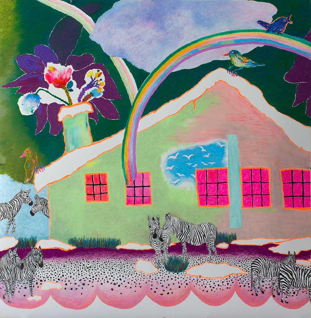 Untitled, Oil pastel on paper, 140 x 140 cm