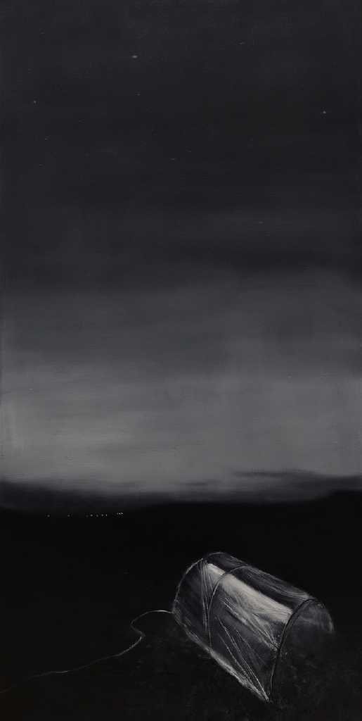 Holy Greenhouse; Lettuce Pray, oil on canvas, 100 x 50 cm