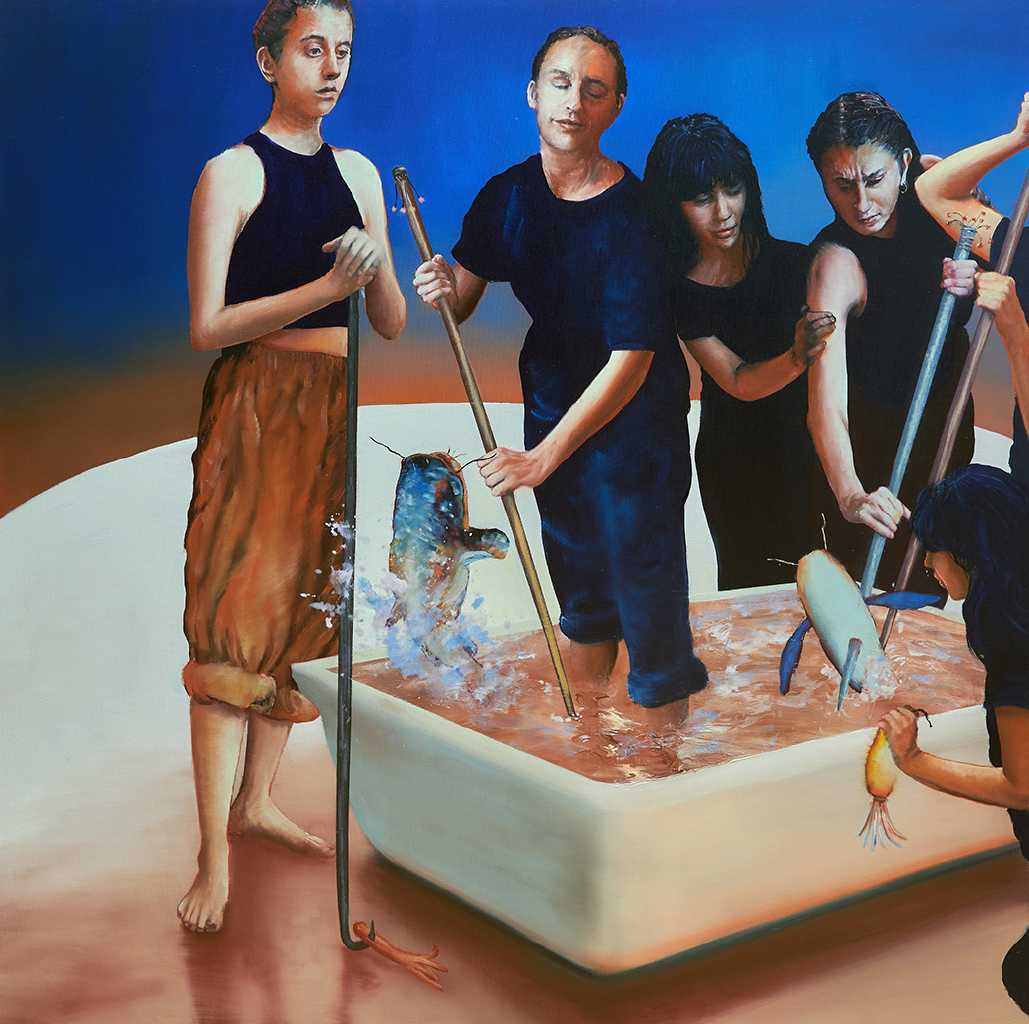 Takin’ the Bait vi, oil on canvas, 100 x 100 cm