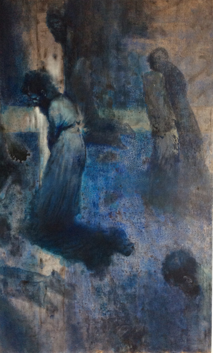 Tassos Missouras, Phoenix, acrylics and oil on canvas, 105 x 171 cm, 2021