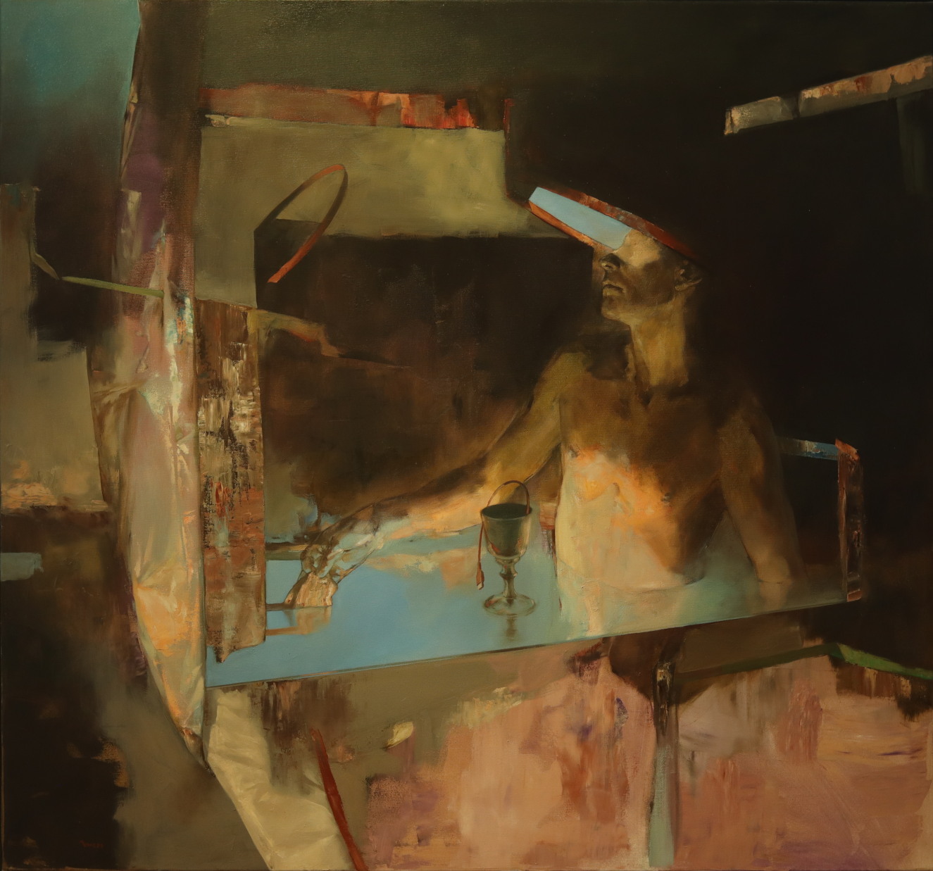 Átnéző / Looking trough,oil on canvas130 x 140 cm2021
