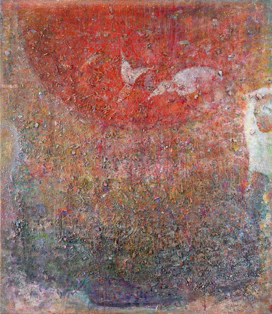 Rejection, Acrylics, glass on canvas, 150 x 130 cm