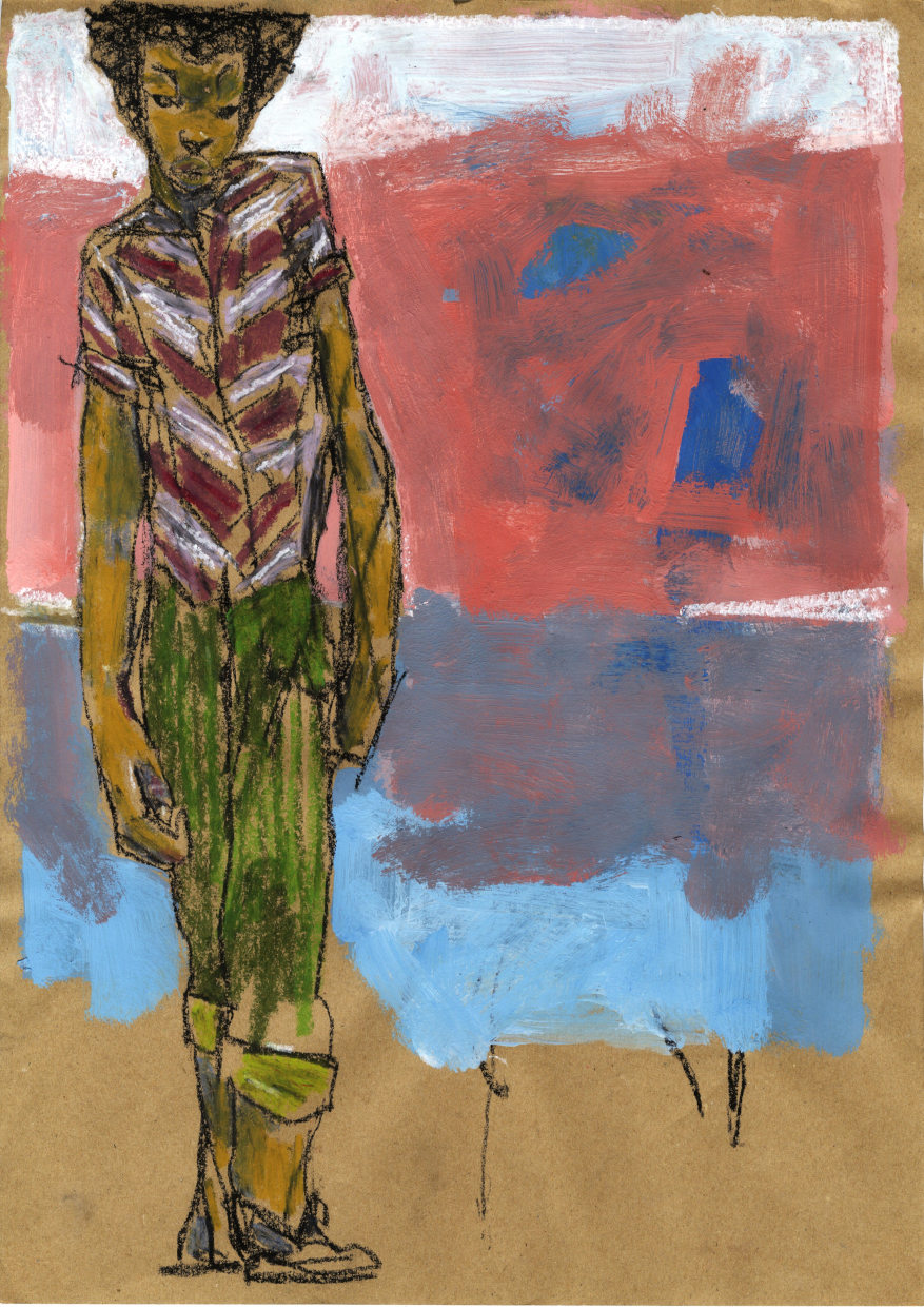 Ti Malgache, oil pastel and gauche on paper, 30 x 40 cm, 2016