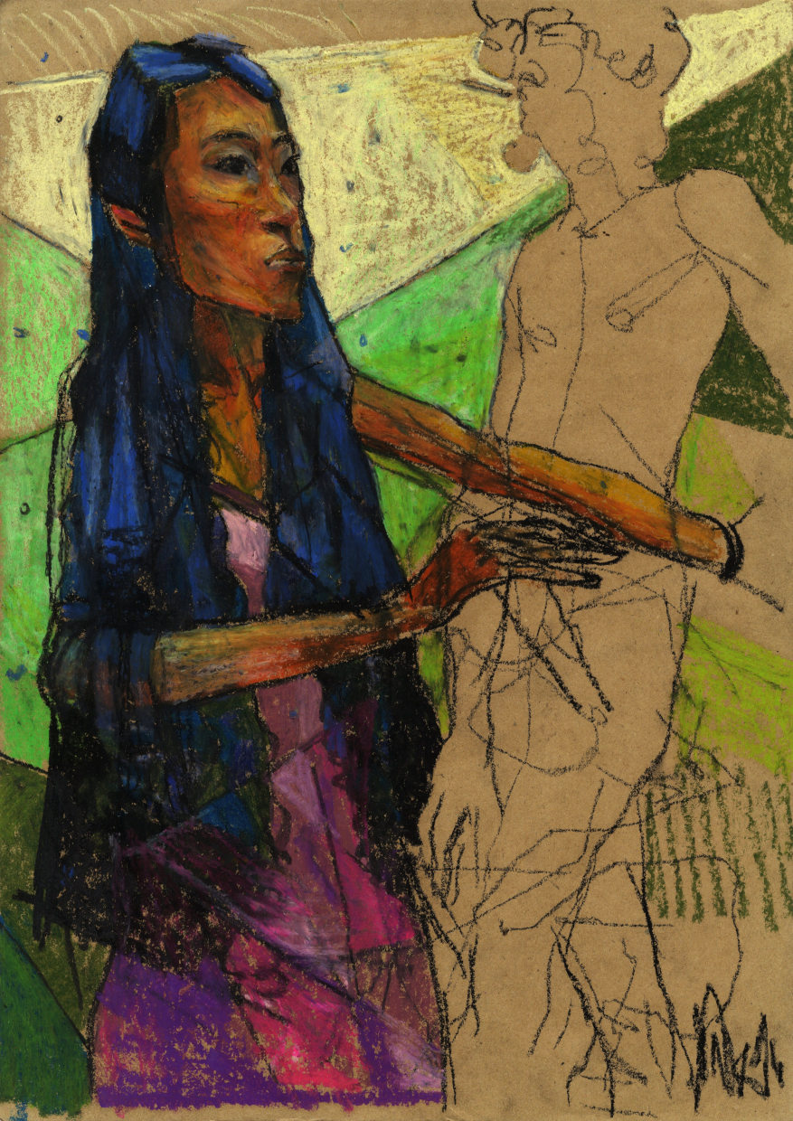 Isabella, oil pastel on paper, 30 x 40 cm, 2016